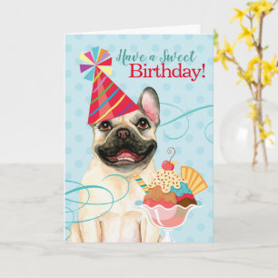 Sweet Birthday French Bulldog Kaart