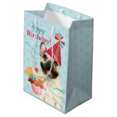 Sweet Birthday French Bulldog Medium Gift Bag Medium Cadeauzakje (Achterkant Gekanteld)