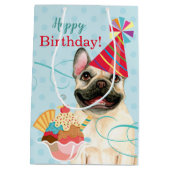 Sweet Birthday French Bulldog Medium Gift Bag Medium Cadeauzakje (Achterkant)