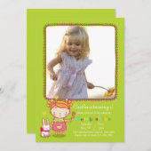 Sweet Birthday Girl Fotouitnodiging Kaart (Voorkant / Achterkant)