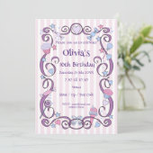 Sweet Birthday Girl Invitation Kaart (Staand voorkant)