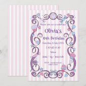 Sweet Birthday Girl Invitation Kaart (Voorkant / Achterkant)