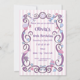 Sweet Birthday Girl Invitation Kaart