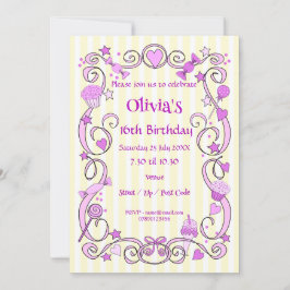 Sweet Birthday Girl Pink Uitnodiging