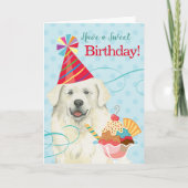 Sweet Birthday Great Pyreneeën Kaart (Voorkant)