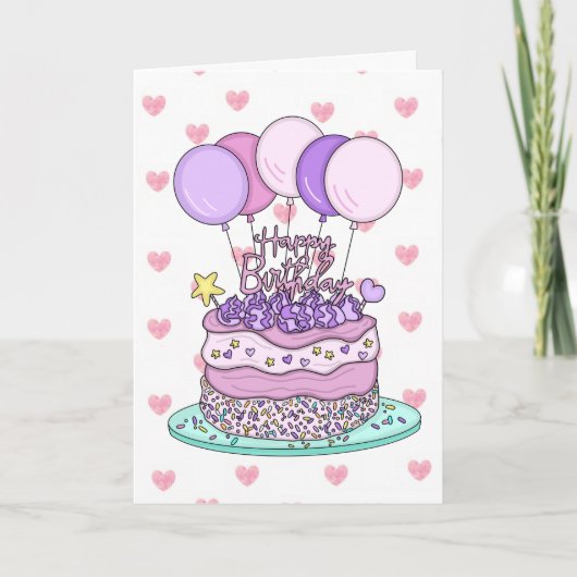 Sweet Birthday Kaart voor haar | Birthday Cake (Voorkant)