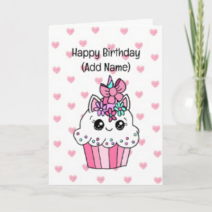 Sweet Birthday Kaart voor haar   Unicorn Cupcake