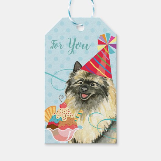 Sweet Birthday Keeshond Gift Labels Cadeaulabel (Voorkant)