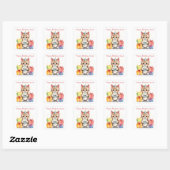 Sweet Birthday Kitten Kleurrijk Gepersonaliseerd Vierkante Sticker (Vel)