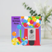 Sweet Birthday Party Invitation Kaart (Staand voorkant)