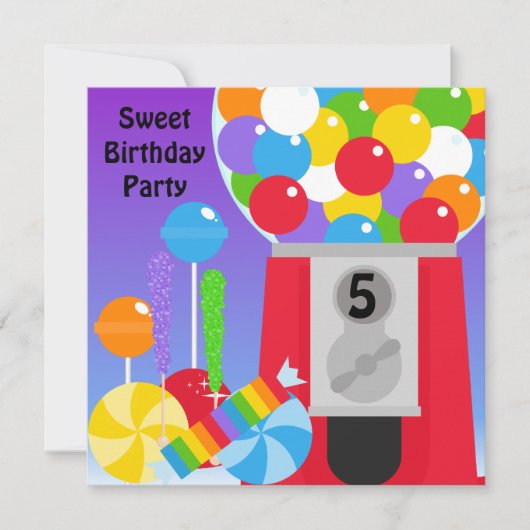Sweet Birthday Party Invitation Kaart (Voorkant)