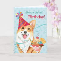 Sweet Birthday Pembroke Welsh Corgi Kaart