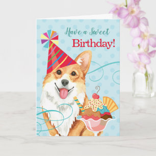 Sweet Birthday Pembroke Welsh Corgi Kaart