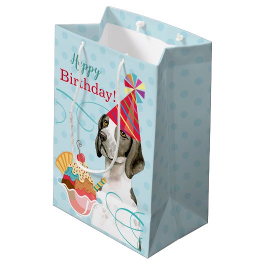 Sweet Birthday Pointer Medium Gift Bag Medium Cadeauzakje (Achterkant Gekanteld)