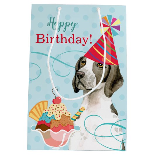 Sweet Birthday Pointer Medium Gift Bag Medium Cadeauzakje (Achterkant)