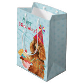 Sweet Birthday Poodle Medium Cadeauzakje (Achterkant Gekanteld)