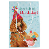 Sweet Birthday Poodle Medium Cadeauzakje (Voorkant)