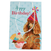 Sweet Birthday Poodle Medium Cadeauzakje (Achterkant)