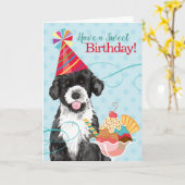 Sweet Birthday Portugal Water Dog Kaart (Gele Bloem)