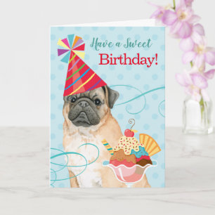 Sweet Birthday Pug Kaart