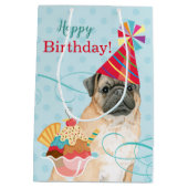 Sweet Birthday Pug Medium Gift Bag Medium Cadeauzakje (Achterkant)