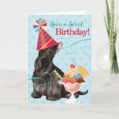 Sweet Birthday Scottish Terrier Kaart (Voorkant)