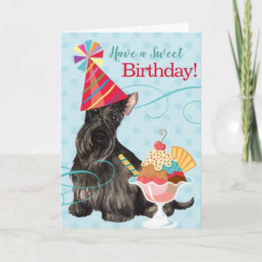 Sweet Birthday Scottish Terrier Kaart (Voorkant)