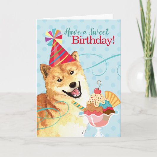 Sweet Birthday Shiba Inu Kaart (Voorkant)