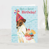 Sweet Birthday Smooth Fox Terrier Kaart (Voorkant)