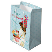 Sweet Birthday Smooth Fox Terrier Medium Cadeauzakje (Achterkant Gekanteld)