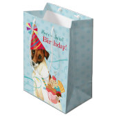 Sweet Birthday Smooth Fox Terrier Medium Cadeauzakje (Voorkant Gekanteld)