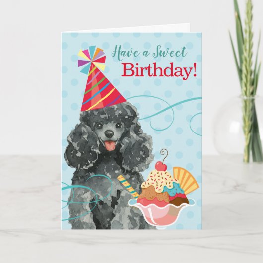 Sweet Birthday Speelgoed Poodle Kaart (Voorkant)