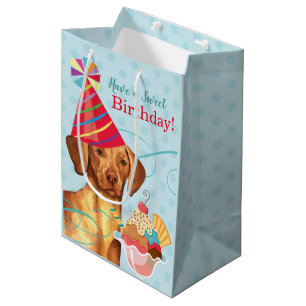 Sweet Birthday Vizsla Medium Gift Bag Cadeauzakje