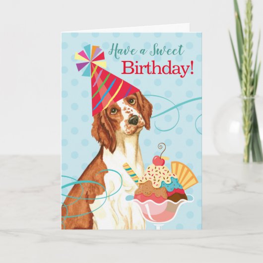 Sweet Birthday Welsh Springer Spaniel Kaart (Voorkant)