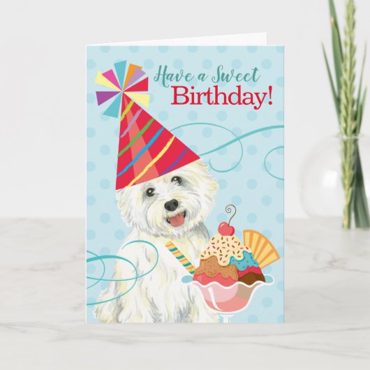 Sweet Birthday Westie Card Kaart (Voorkant)