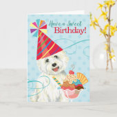 Sweet Birthday Westie Card Kaart (Gele Bloem)