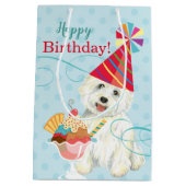 Sweet Birthday Westie Medium Gift Bag Cadeauzakje (Achterkant)