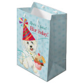 Sweet Birthday Westie Medium Gift Bag Medium Cadeauzakje (Voorkant Gekanteld)