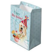Sweet Birthday Wheaten Terrier Medium Gift Bag Medium Cadeauzakje (Achterkant Gekanteld)