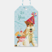 Sweet Birthday Wire Fox Terrier Cadeaulabel (Voorkant)