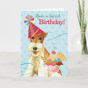 Sweet Birthday Wire Fox Terrier Kaart