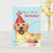 Sweet Birthday Yellow Lab Kaart (Gele Bloem)
