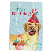 Sweet Birthday Yellow Lab Medium Cadeauzakje (Achterkant)