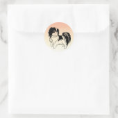 Sweet Black and White Dog op Oranje Sticker (Tas)