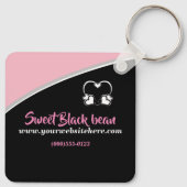 Sweet Black Bean Promotional Business Sleutelhange Sleutelhanger (Achterkant)