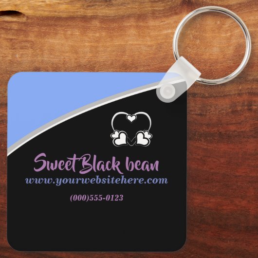 Sweet Black Bean Promotional Business Sleutelhange Sleutelhanger (Achterkant)