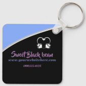 Sweet Black Bean Promotional Business Sleutelhange Sleutelhanger (Achterkant)