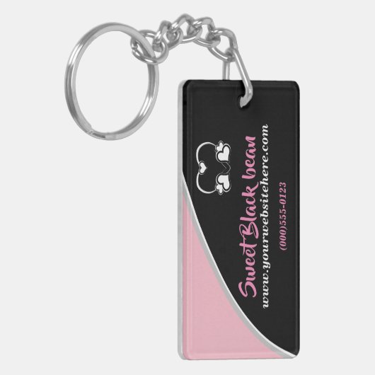 Sweet Black Bean Promotional Business Sleutelhange Sleutelhanger (Voorkant Links)