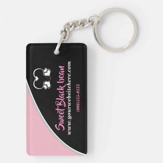 Sweet Black Bean Promotional Business Sleutelhange Sleutelhanger (achterkant)