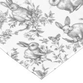 Sweet Black Bunny Rabbits French Toile Korte Tafelloper (Hoek)
